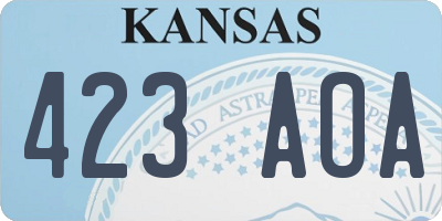 KS license plate 423AOA
