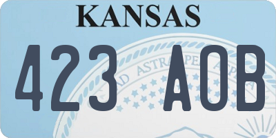 KS license plate 423AOB