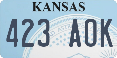 KS license plate 423AOK