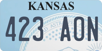 KS license plate 423AON