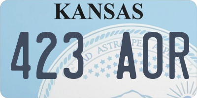 KS license plate 423AOR