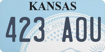 KS license plate 423AOU