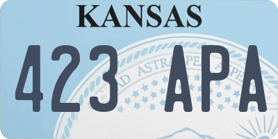 KS license plate 423APA