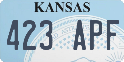 KS license plate 423APF