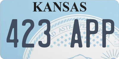 KS license plate 423APP