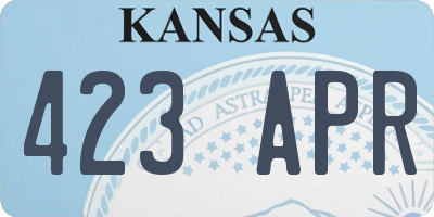 KS license plate 423APR