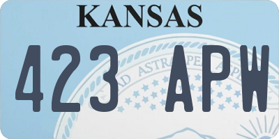KS license plate 423APW