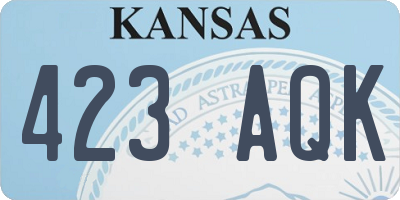 KS license plate 423AQK