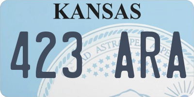 KS license plate 423ARA