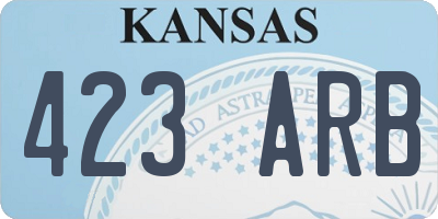 KS license plate 423ARB