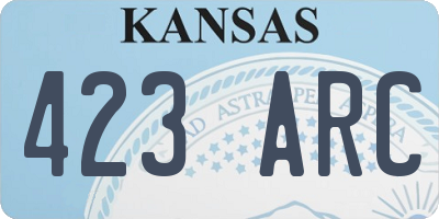 KS license plate 423ARC