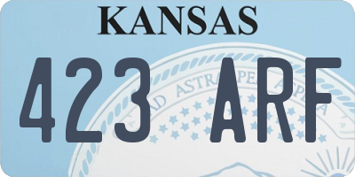KS license plate 423ARF