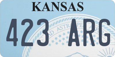 KS license plate 423ARG