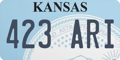 KS license plate 423ARI