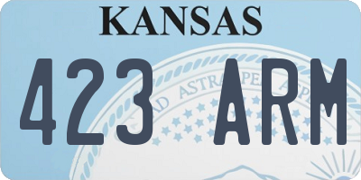 KS license plate 423ARM