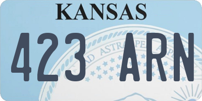 KS license plate 423ARN