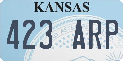 KS license plate 423ARP