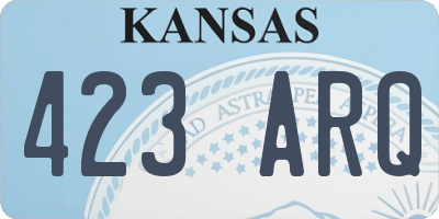 KS license plate 423ARQ