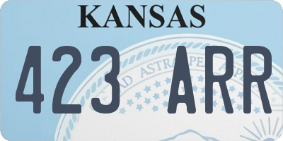 KS license plate 423ARR
