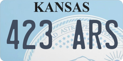 KS license plate 423ARS