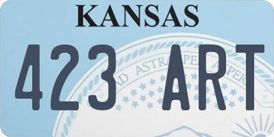 KS license plate 423ART