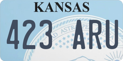 KS license plate 423ARU