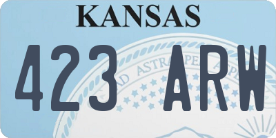 KS license plate 423ARW