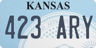 KS license plate 423ARY
