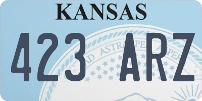 KS license plate 423ARZ