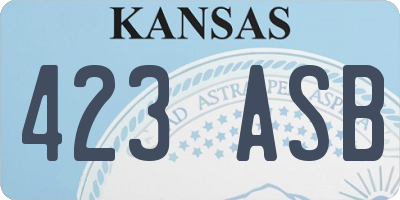KS license plate 423ASB