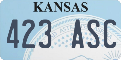 KS license plate 423ASC