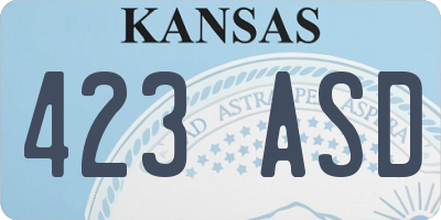 KS license plate 423ASD