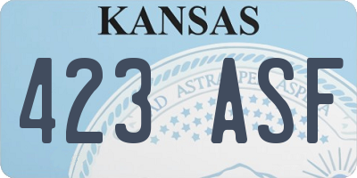 KS license plate 423ASF