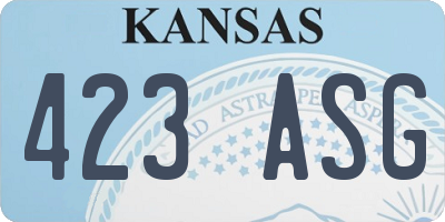 KS license plate 423ASG