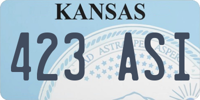 KS license plate 423ASI