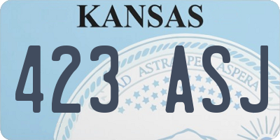 KS license plate 423ASJ