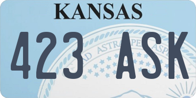KS license plate 423ASK