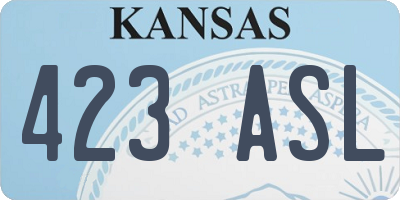 KS license plate 423ASL
