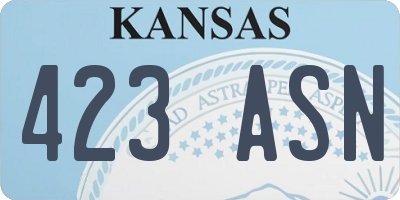 KS license plate 423ASN