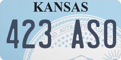 KS license plate 423ASO