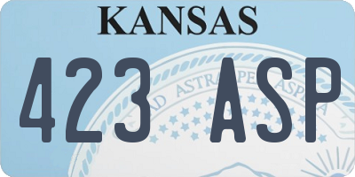 KS license plate 423ASP