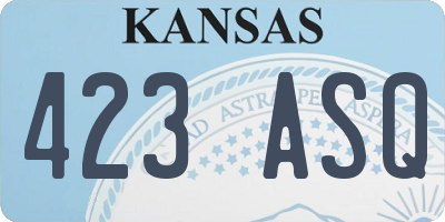 KS license plate 423ASQ