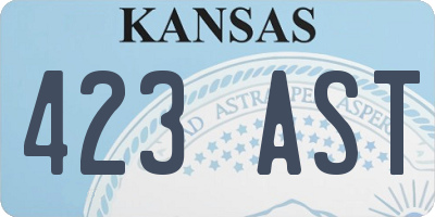 KS license plate 423AST