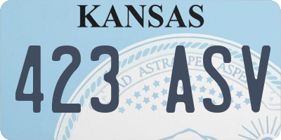 KS license plate 423ASV