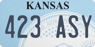 KS license plate 423ASY