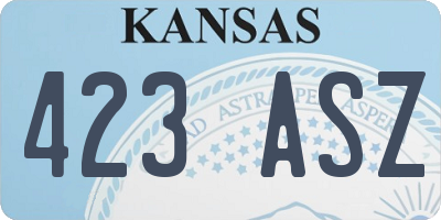KS license plate 423ASZ