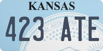 KS license plate 423ATE