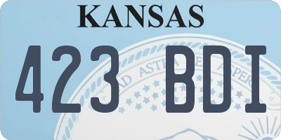 KS license plate 423BDI