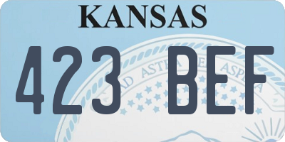 KS license plate 423BEF