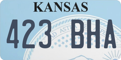 KS license plate 423BHA